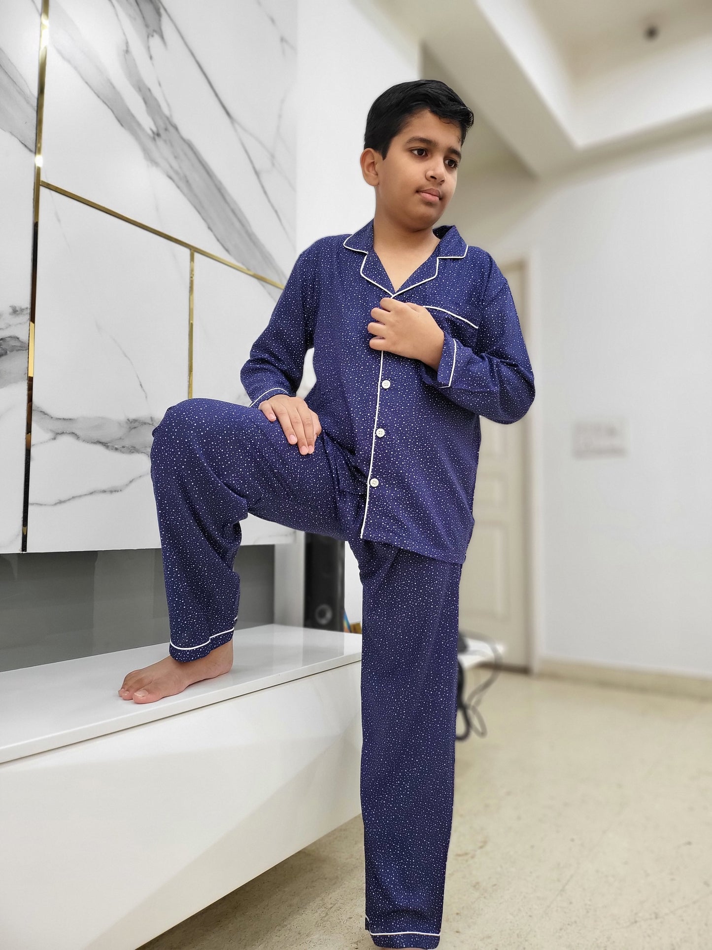 buy order premium authentic best qualty Dusk Dots Unisex Night Suit Set