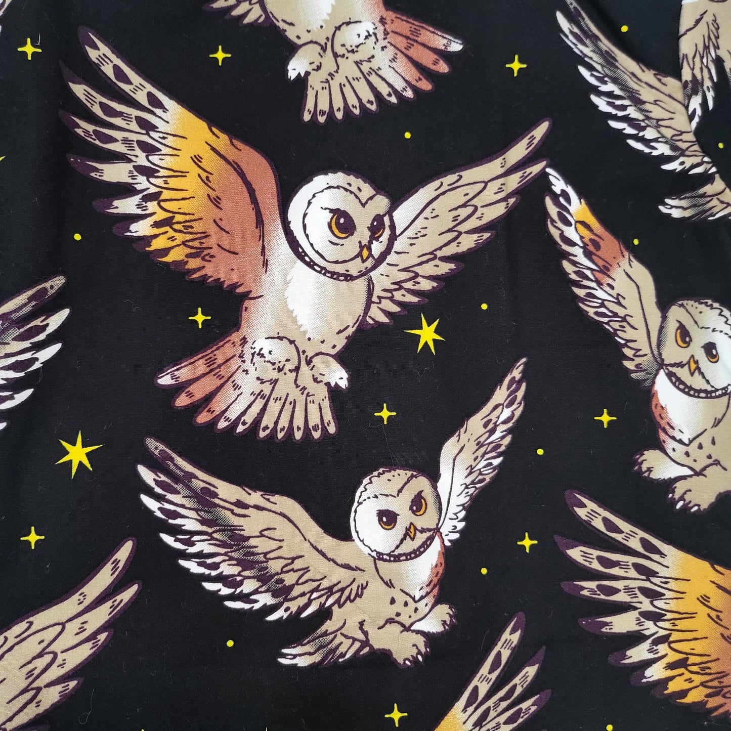 Black full sleeve nightsuit with owl print, a great choice for kids who love mysterious and magical creatures, perfect for bedtime stories and sweet dreams