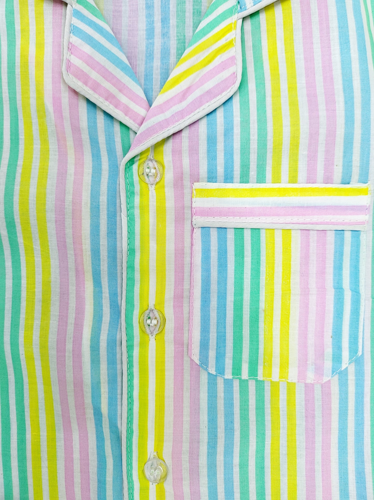 Pastel rainbow striped nightsuit with long sleeves and cosmfortable fit for kid