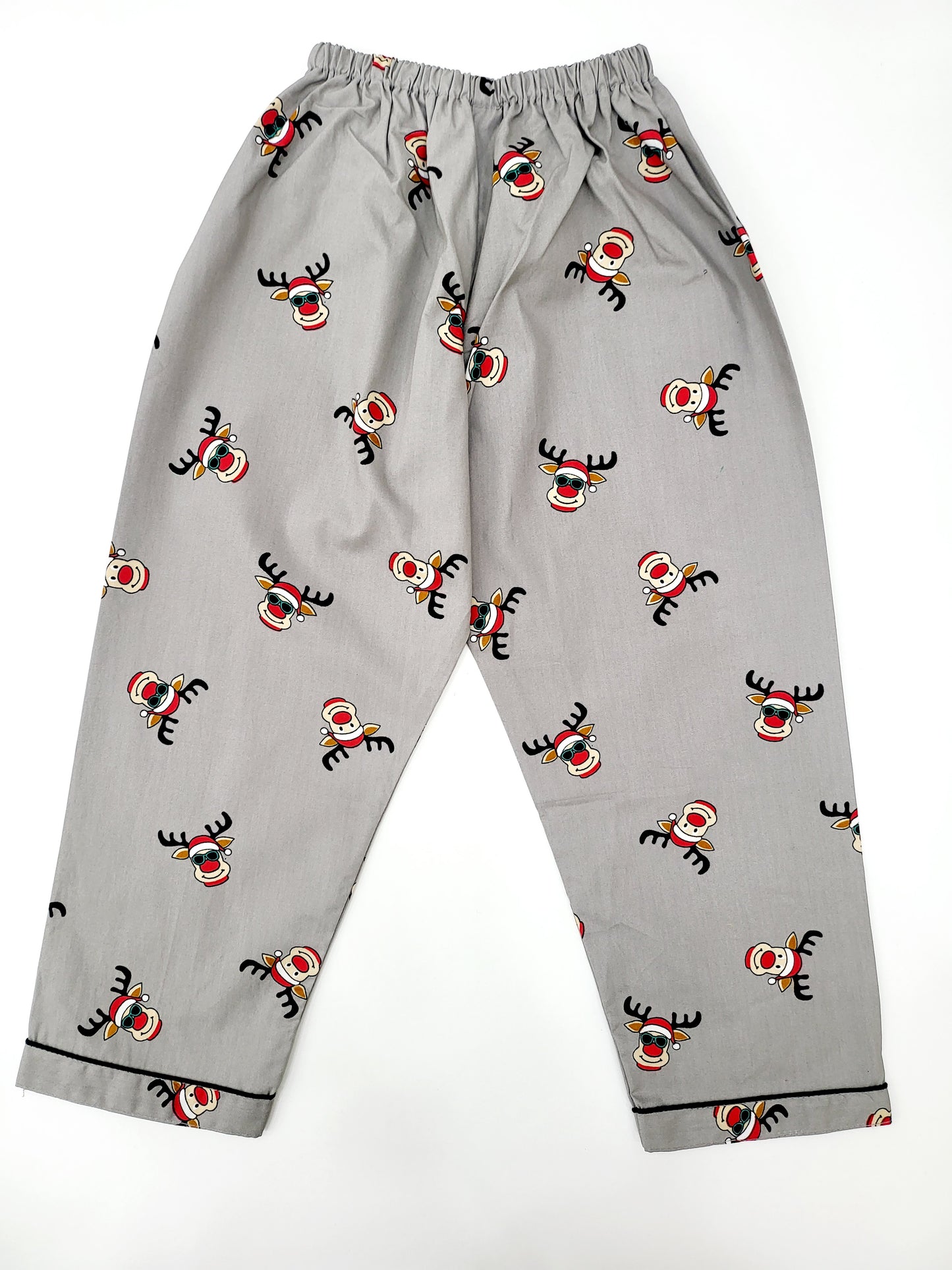 Santa Reindeer print Grey Unisex Kids Nightsuit Set