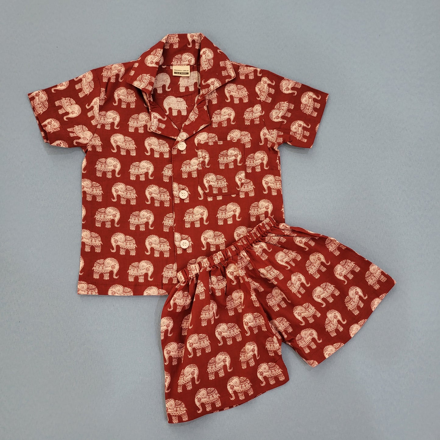 Crimson caravan Unisex Shorts Nightsuit Set
