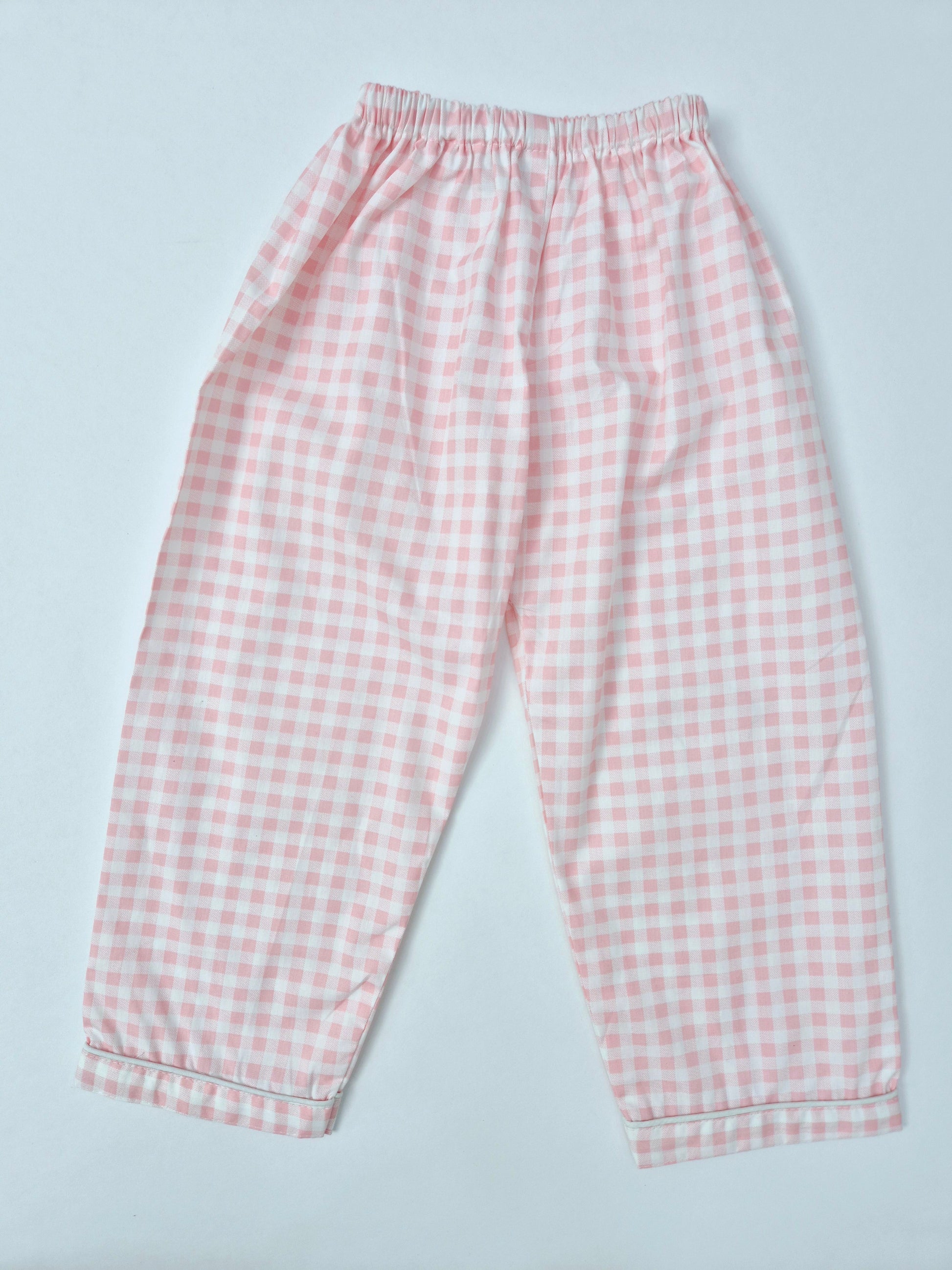 gingham check print PJ set