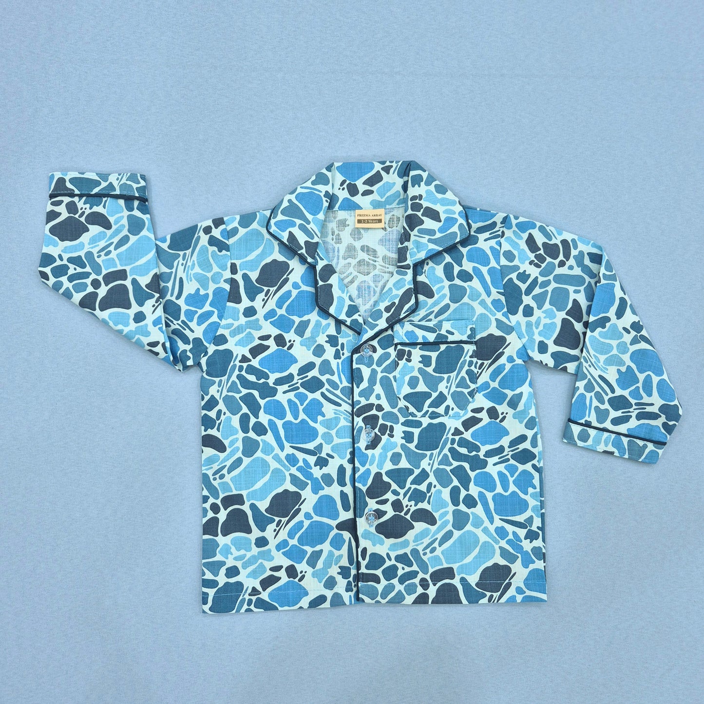 Send Luxury cotton blue leapard print PJ Set s gift to India for kids
