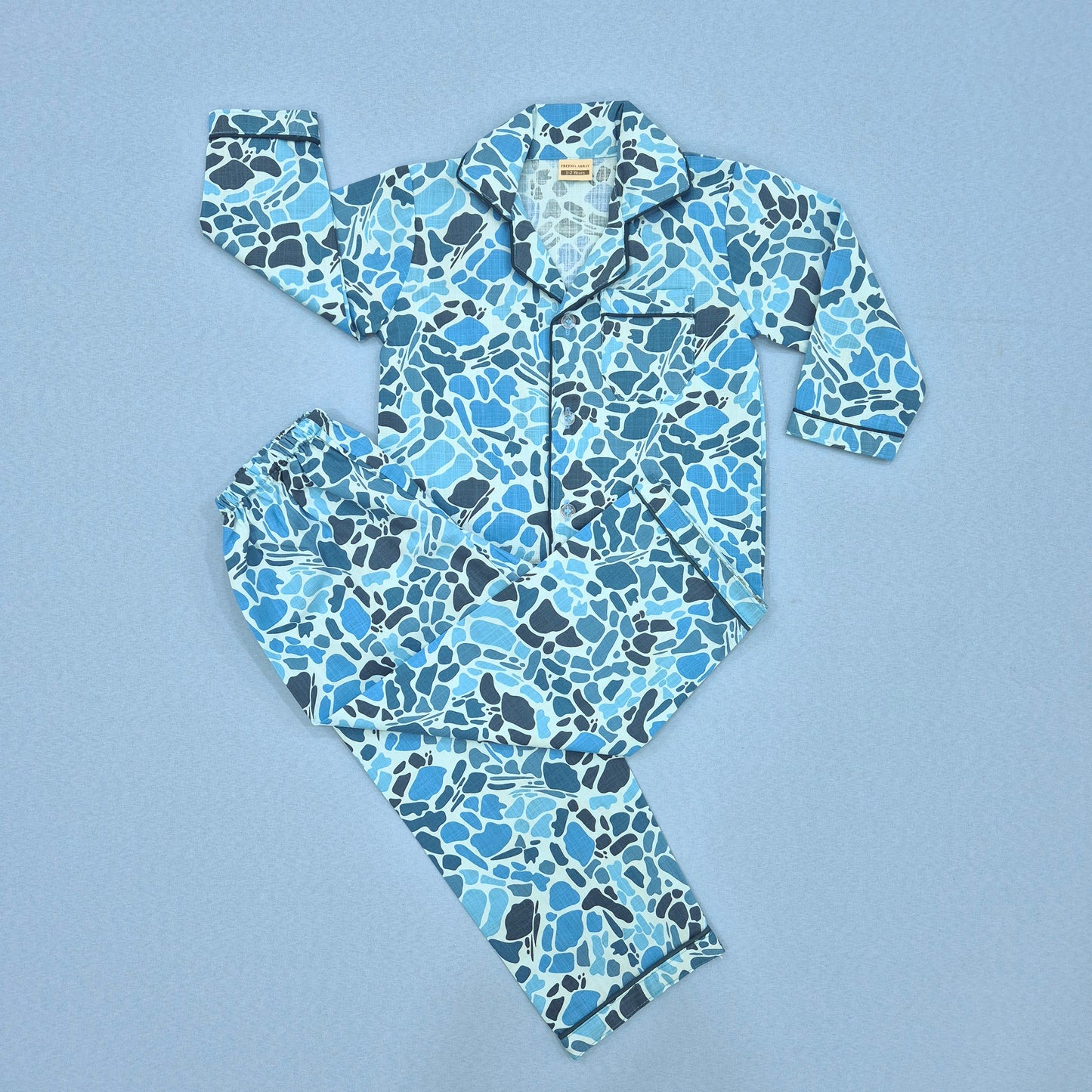 Buy premium blue camouflage nightsuit set for boys and girls