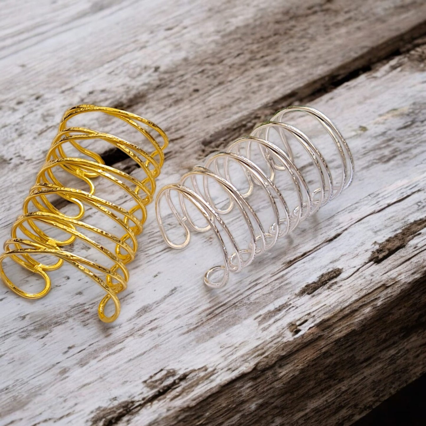 cross over bracelet golden silver