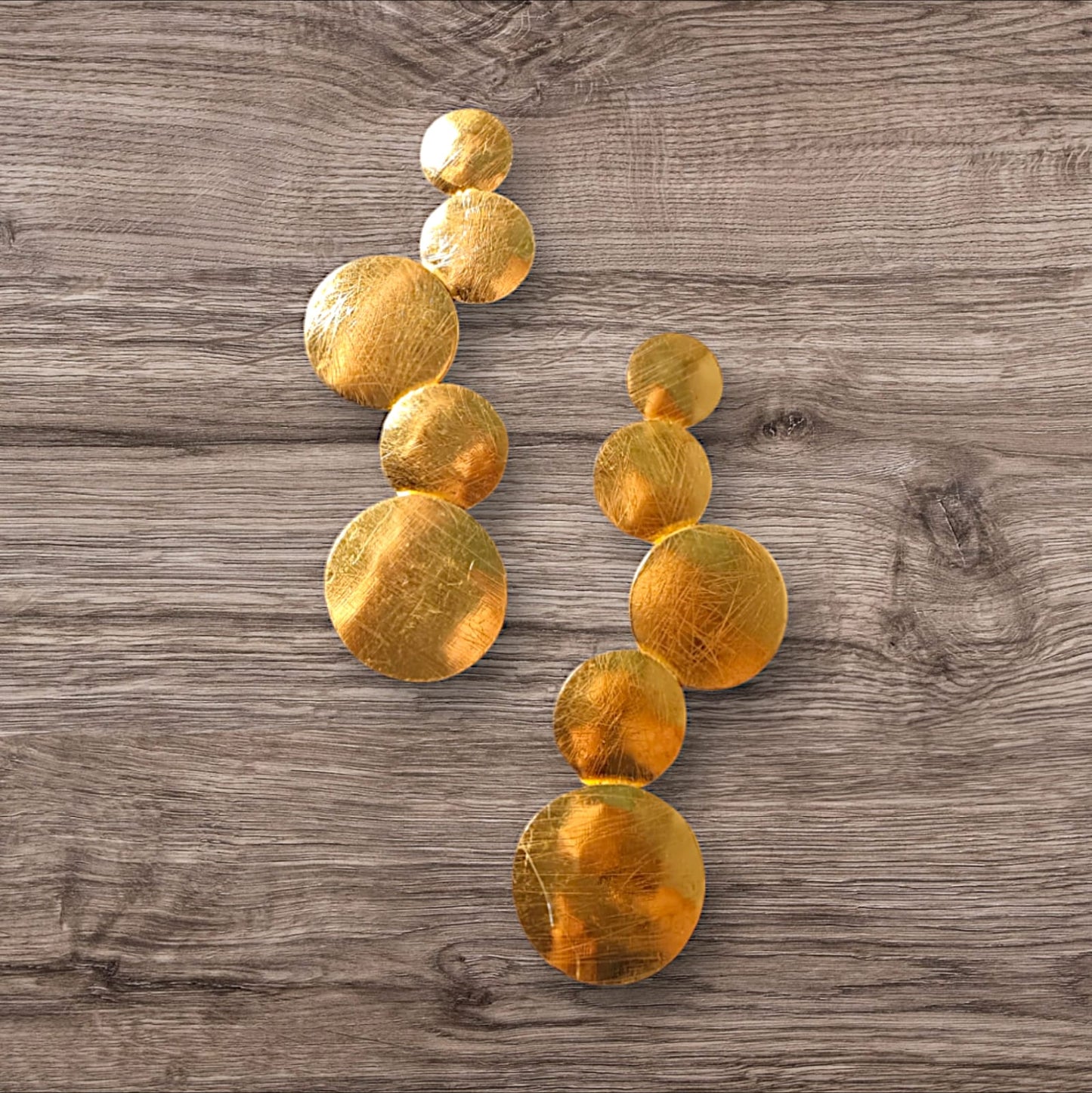 Dots Brass Earrings Golden