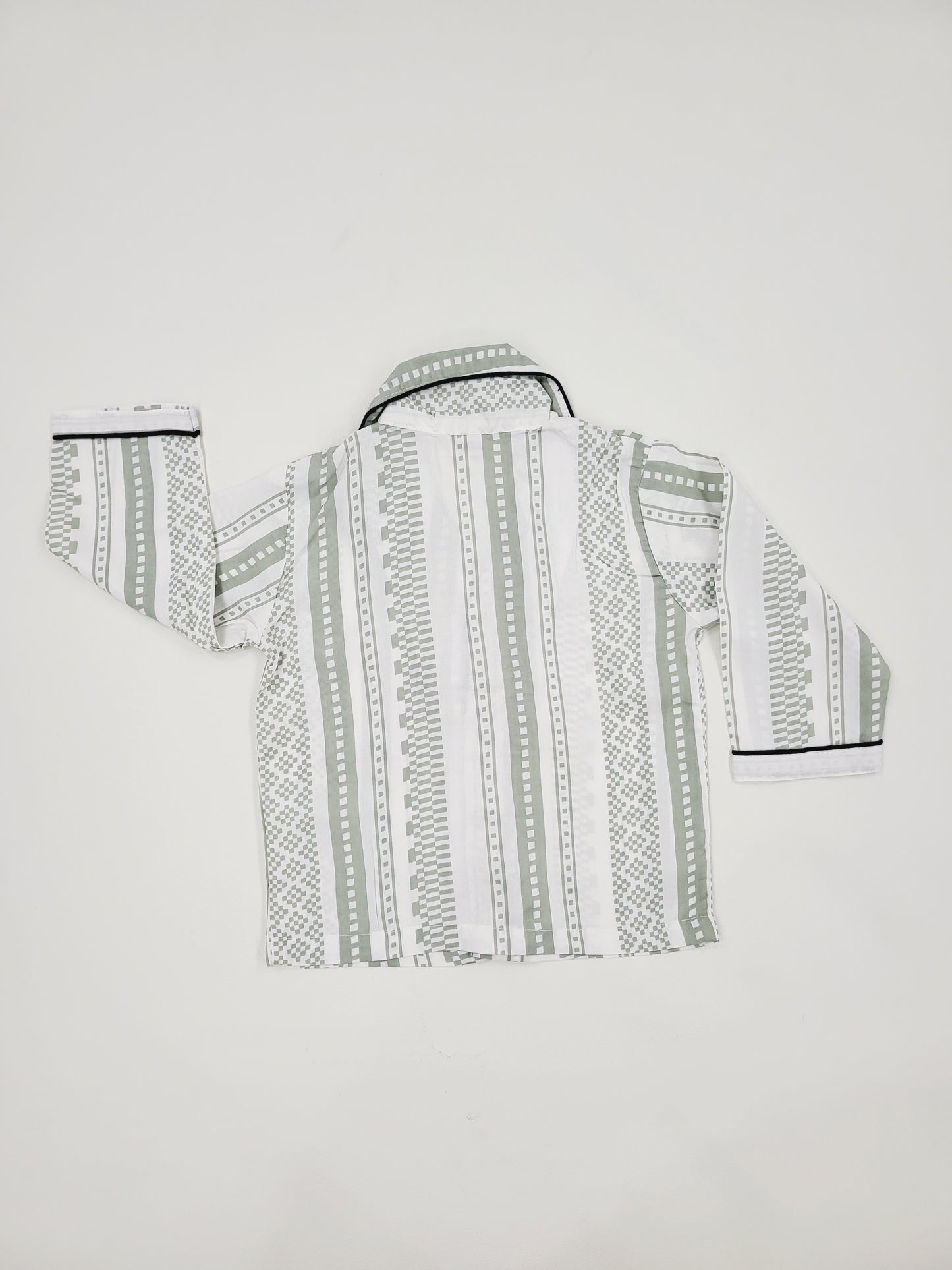 Pastel mint colored print on white full sleeve nightsuit, a sweet and charming sleep solution for kids