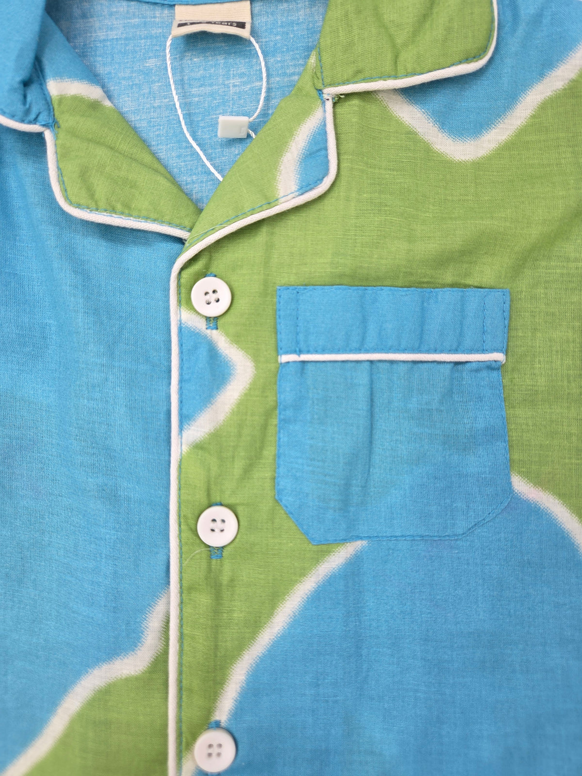 Pure Cotton Blue Green Tie-Dye Print Unisex Nightsuit Set