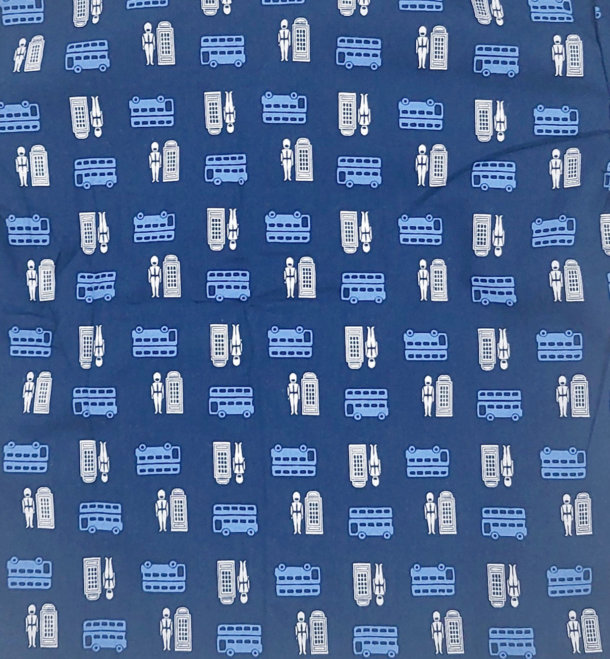 Blue cotton nightsuit with bus print, a perfect choice for kids who love buses and trains, and want to wear their favorite vehicle to bed