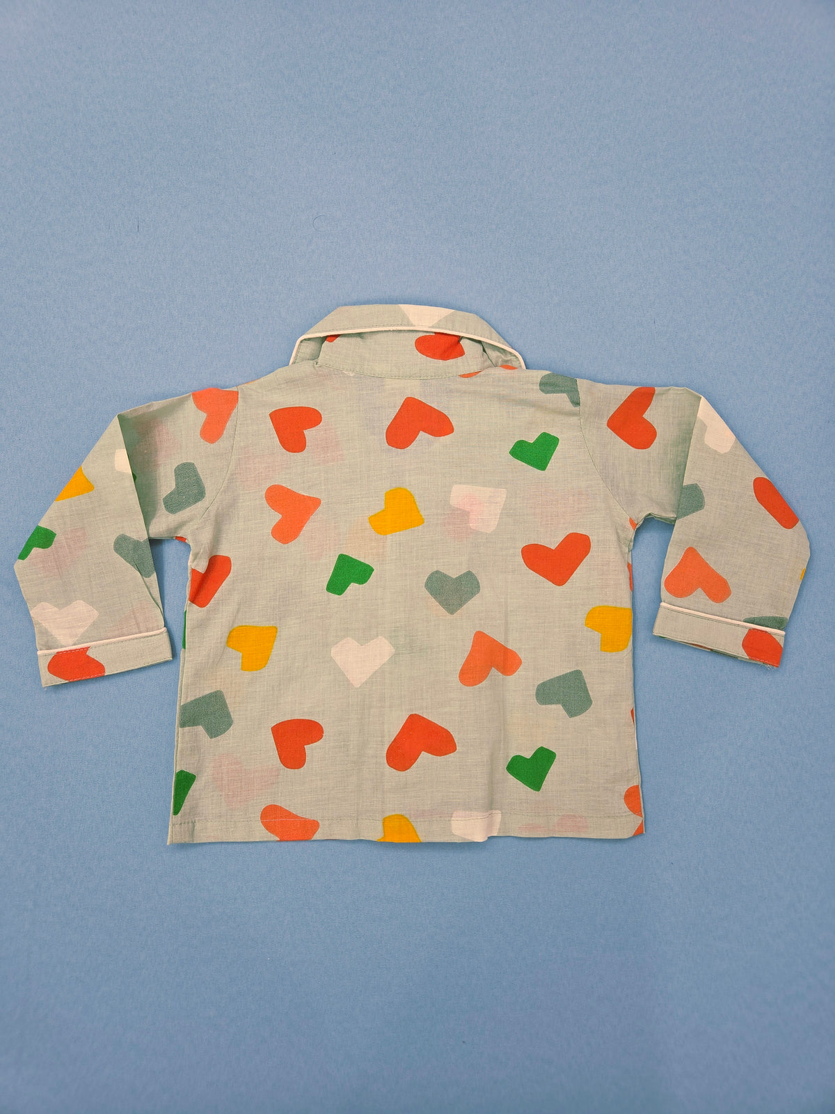 Pure Cotton Multi-Color Heart Print Unisex Nightsuit Set