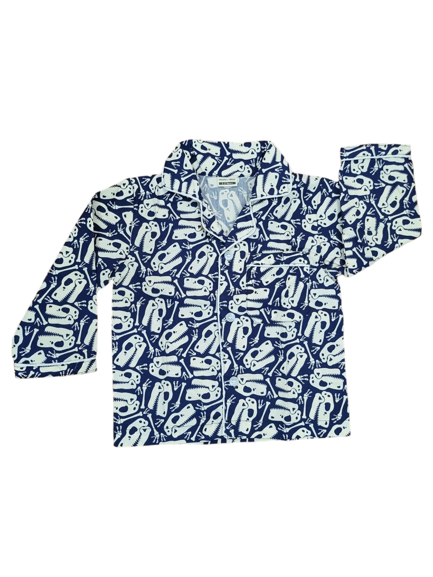 Blue color dino printed nightsuit