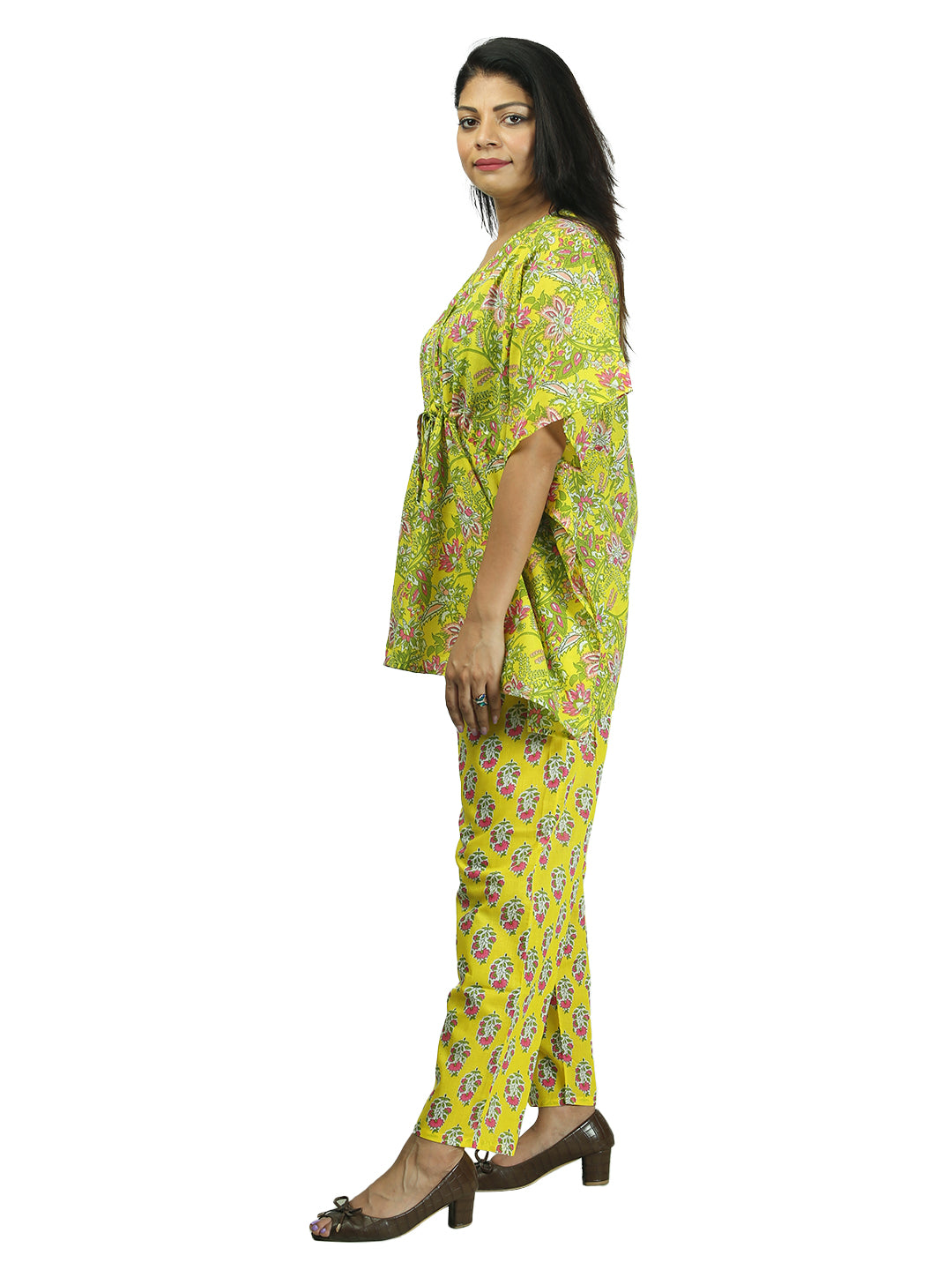 Sunshine Petals Women Kaftan Pant Set