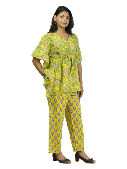 Sunshine Petals Women Kaftan Pant Set