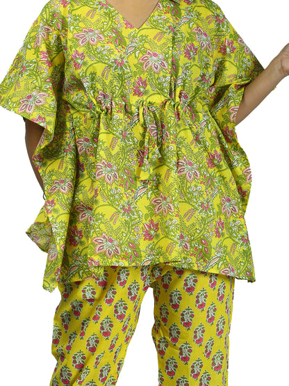 Sunshine Petals Women Kaftan Pant Set