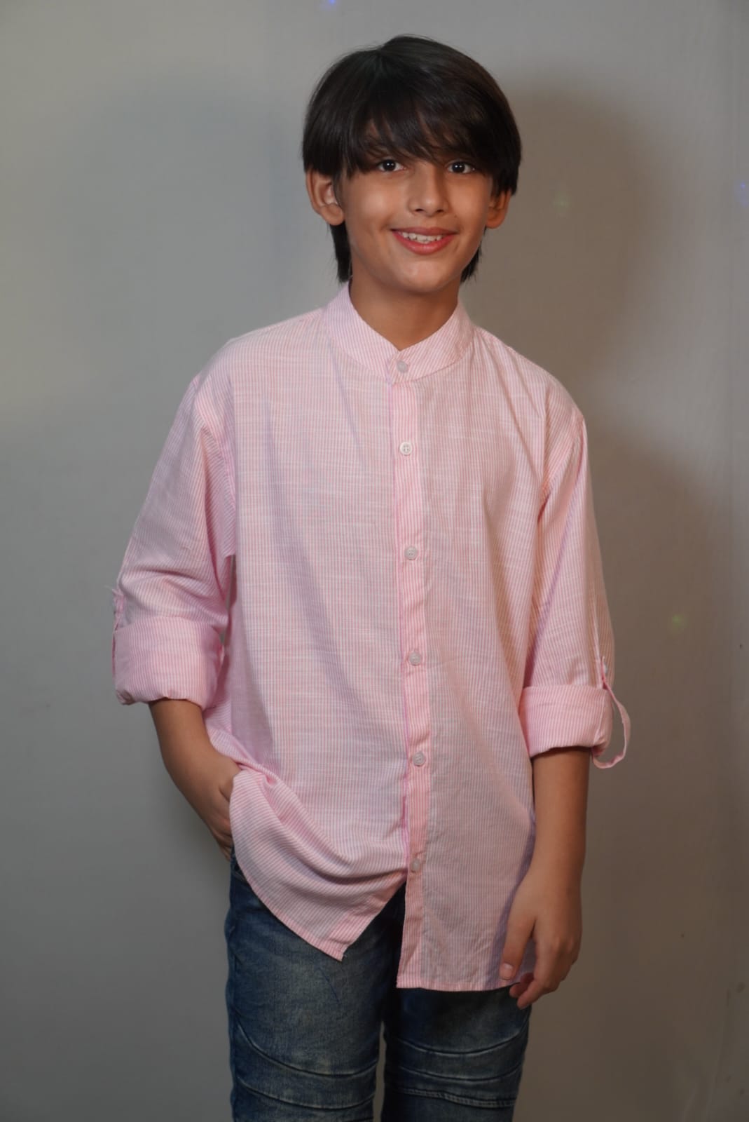 Dapper Pink Stripes Shirt for Boys