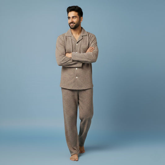 Brown Sugar Men's Winter Flannel Nightsuit Set