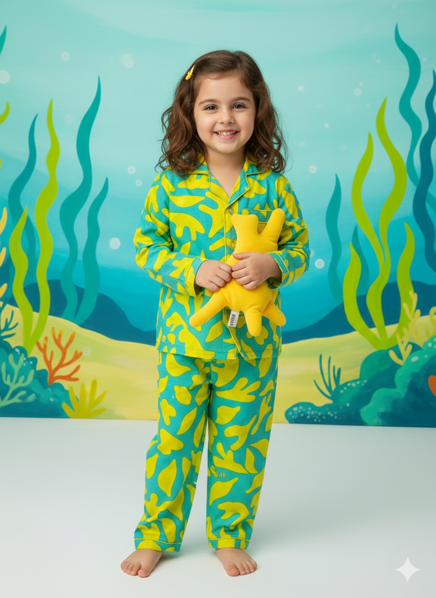 Pure Cotton Abstract Printed Unisex Nightsuit Set