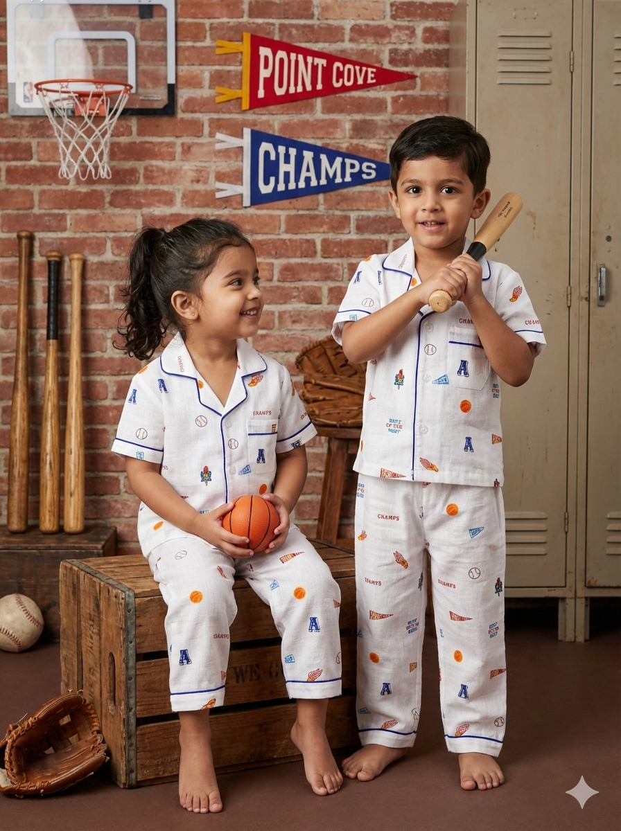The Champ Unisex Cotton Night Suit Set