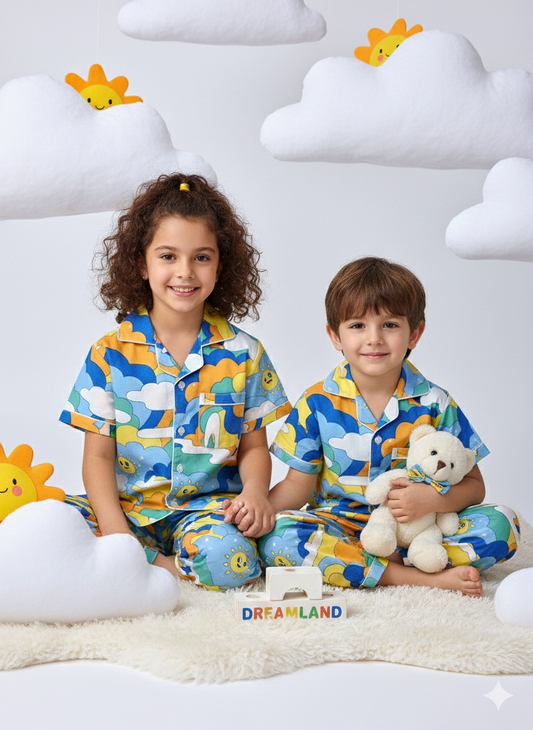 Cloud Hopper Unisex Cotton Night Suit Set