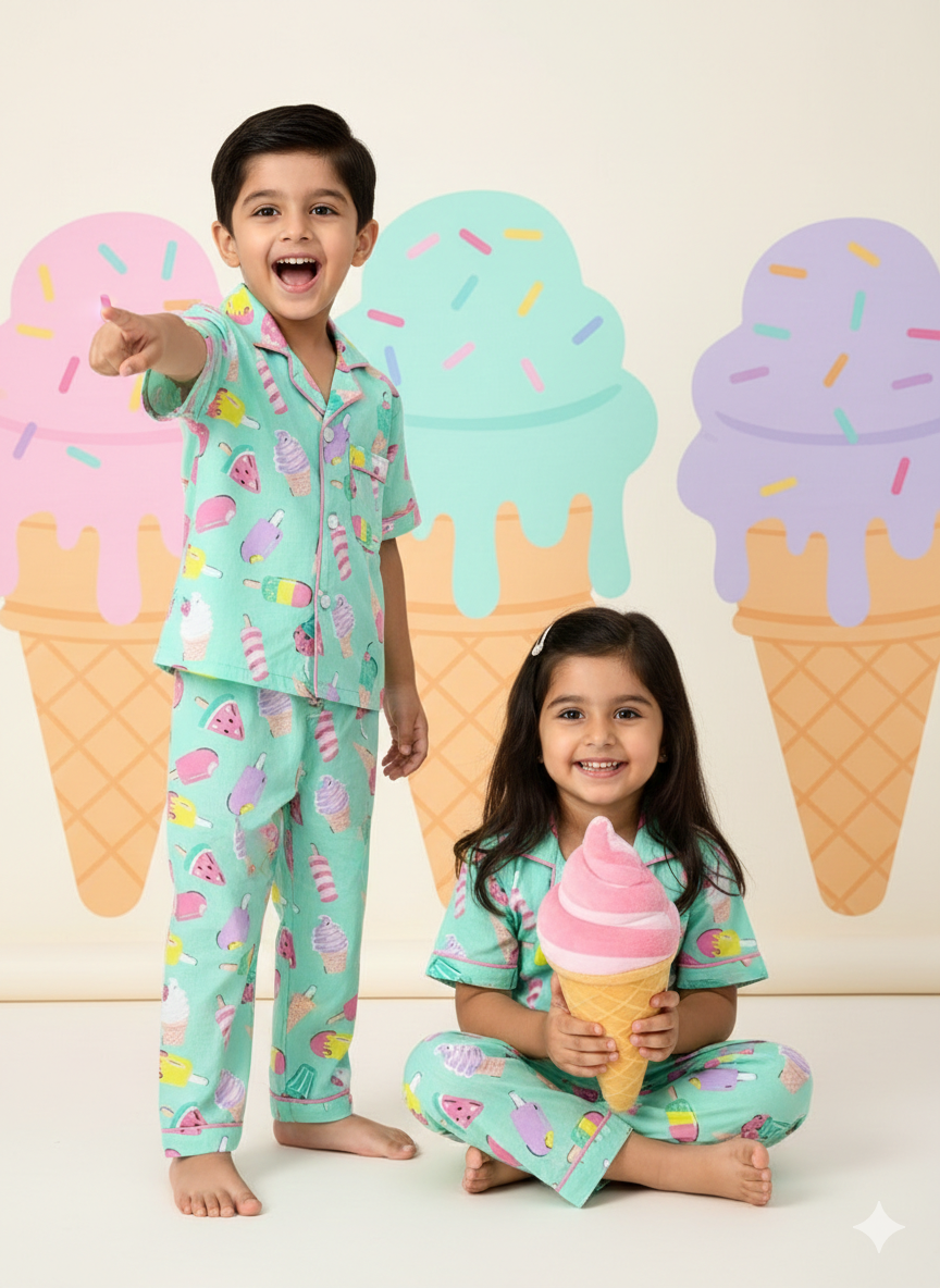 Ice Lolly Unisex Cotton Night Suit Set