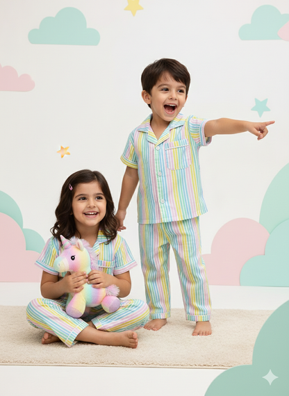 Peace Palette Unisex Cotton Night Suit Set