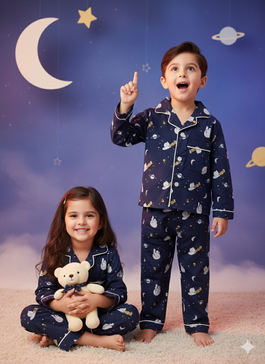 Pure Cotton Dreamer Printed Unisex Nightsuit Set