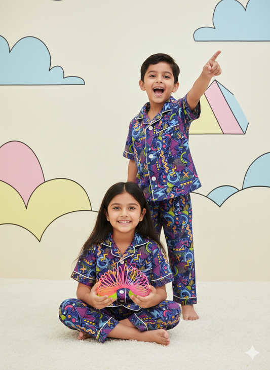 Super Space Unisex Cotton Night Suit Set