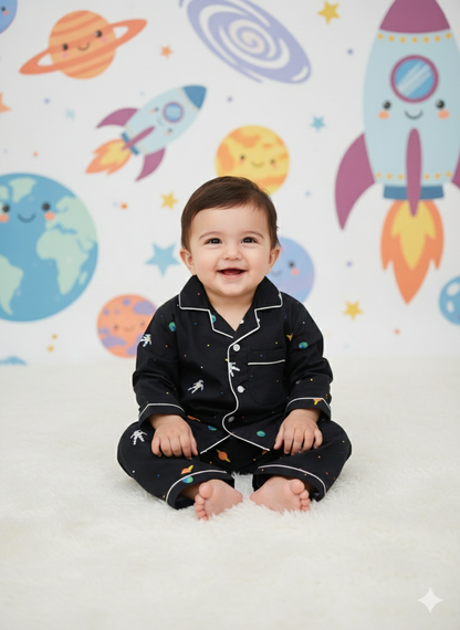 Pure Cotton Galaxy Printed Unisex Nightsuit Set