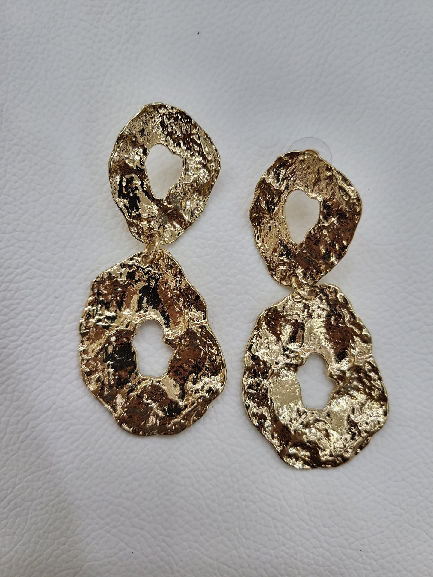 Double Drop Oval Gold Earings