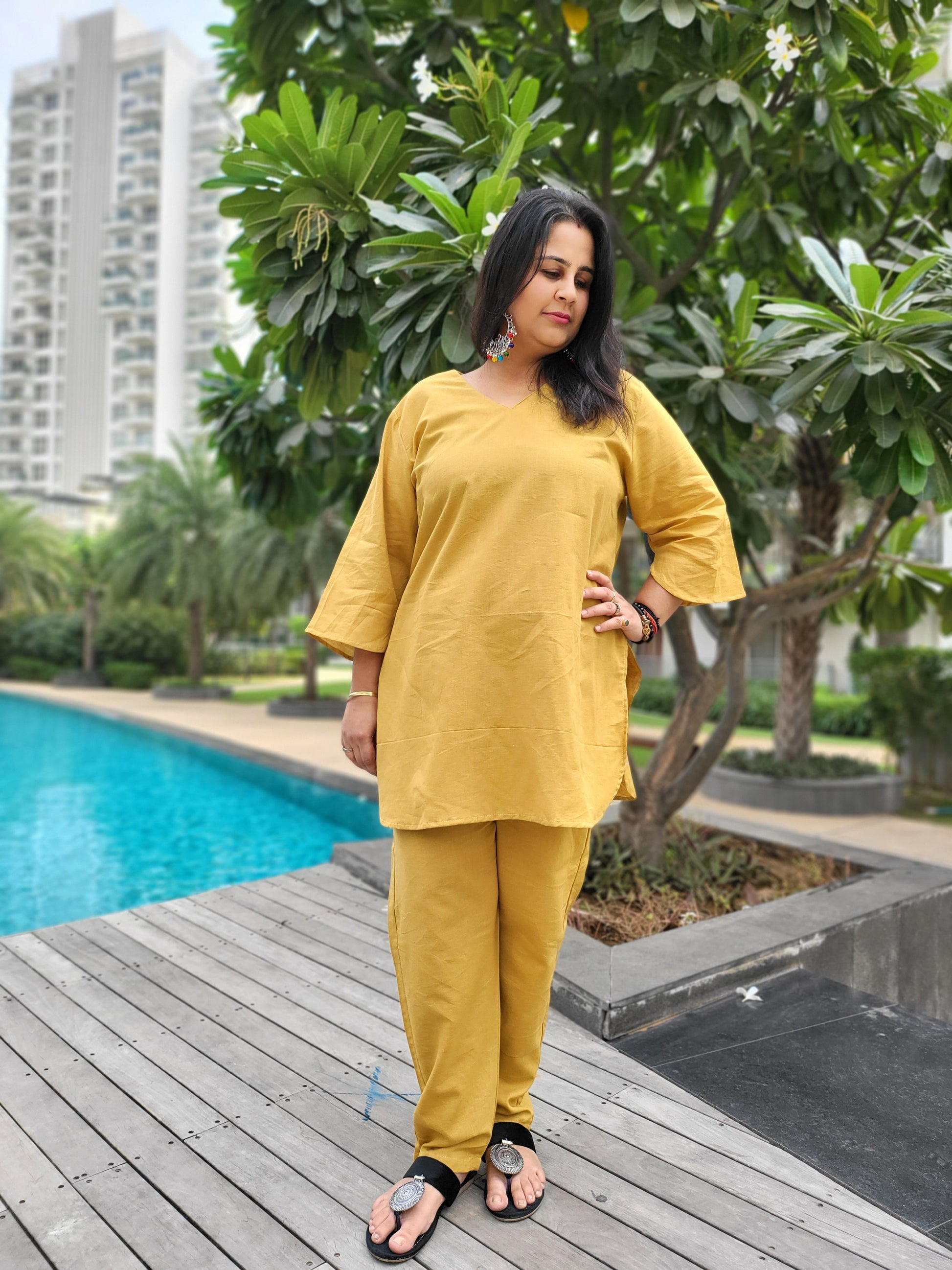 Spiced Amber Kurta Co-ord Set for women