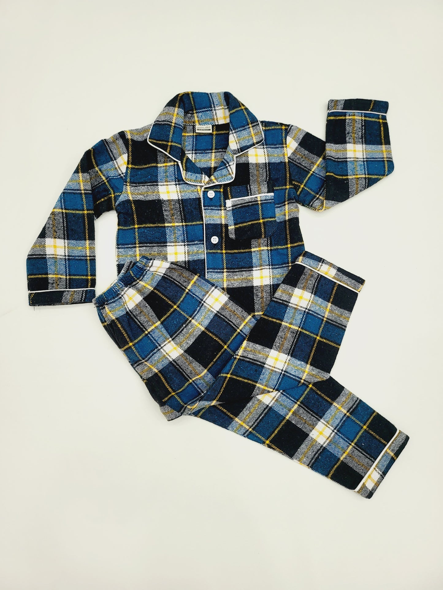 Midnight Check Dreamers Flannel Winter Nightsuit Set for Kids