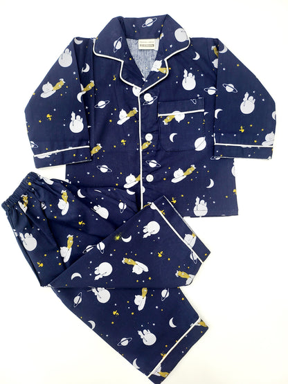 Pure Cotton Unisex Moon space Nightsuit/ PJ Set/ Sleepwear kids