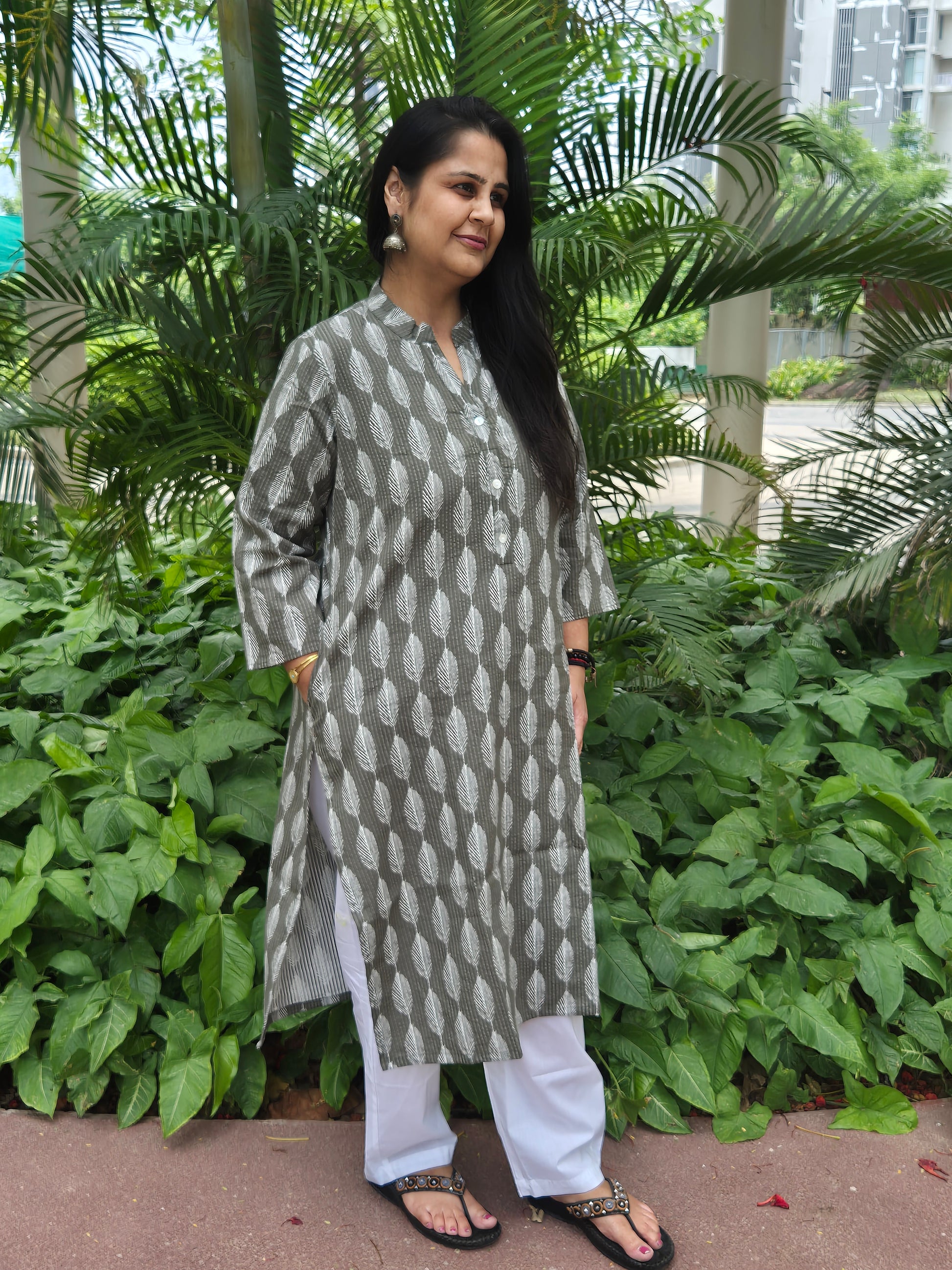 shop and order online olive green cotton kurta and pant set for office wear women