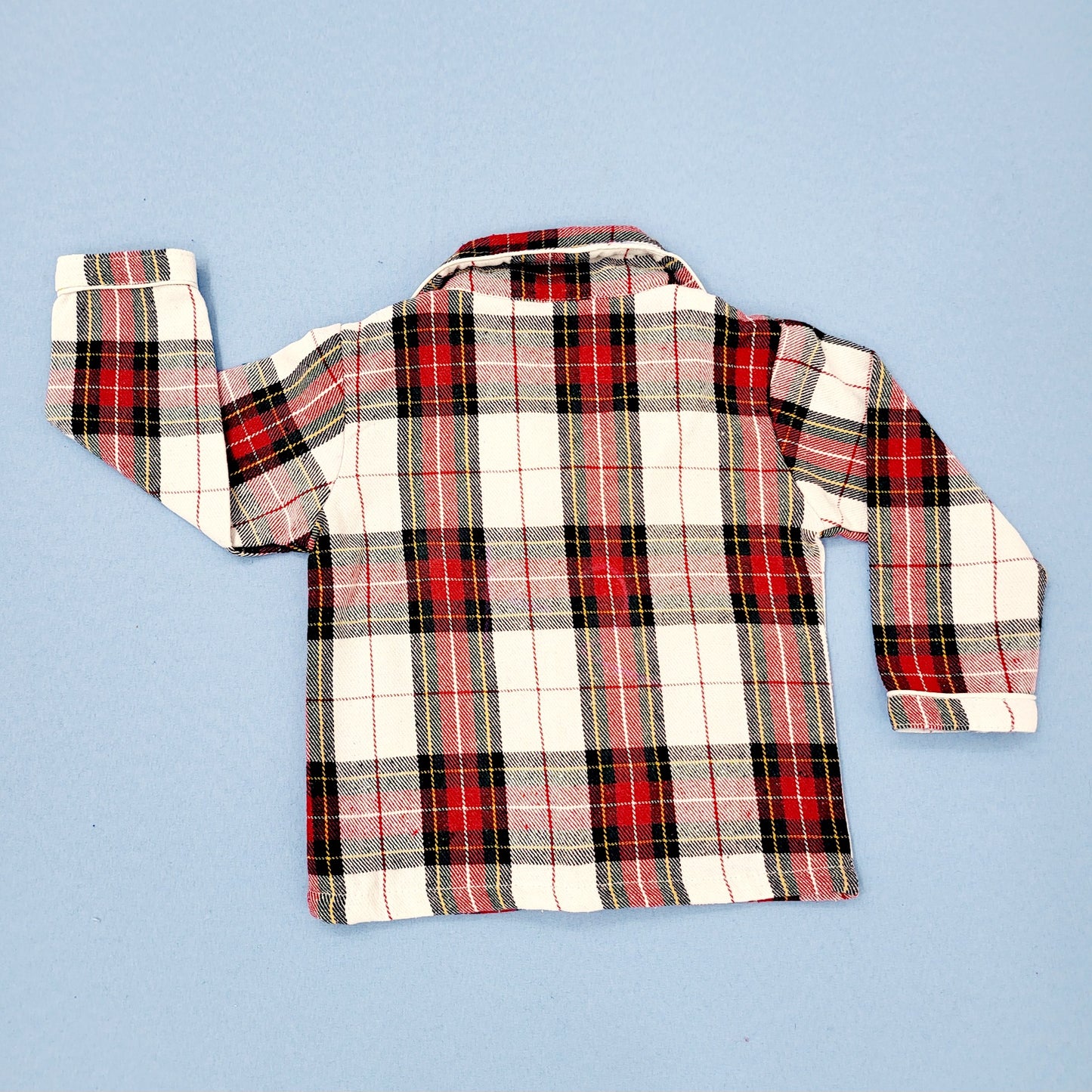 Red Checkered Kids Flannel Winter Unisex Nightsuit Set