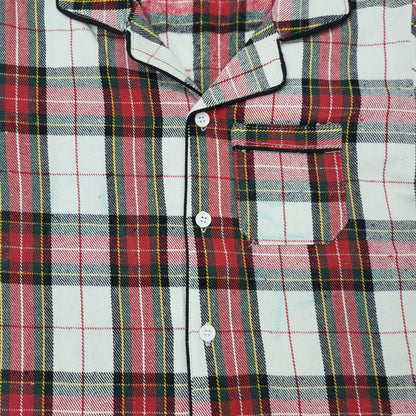 Red and Black Checkered Kids Flannel Winter Unisex Nightsuit Set