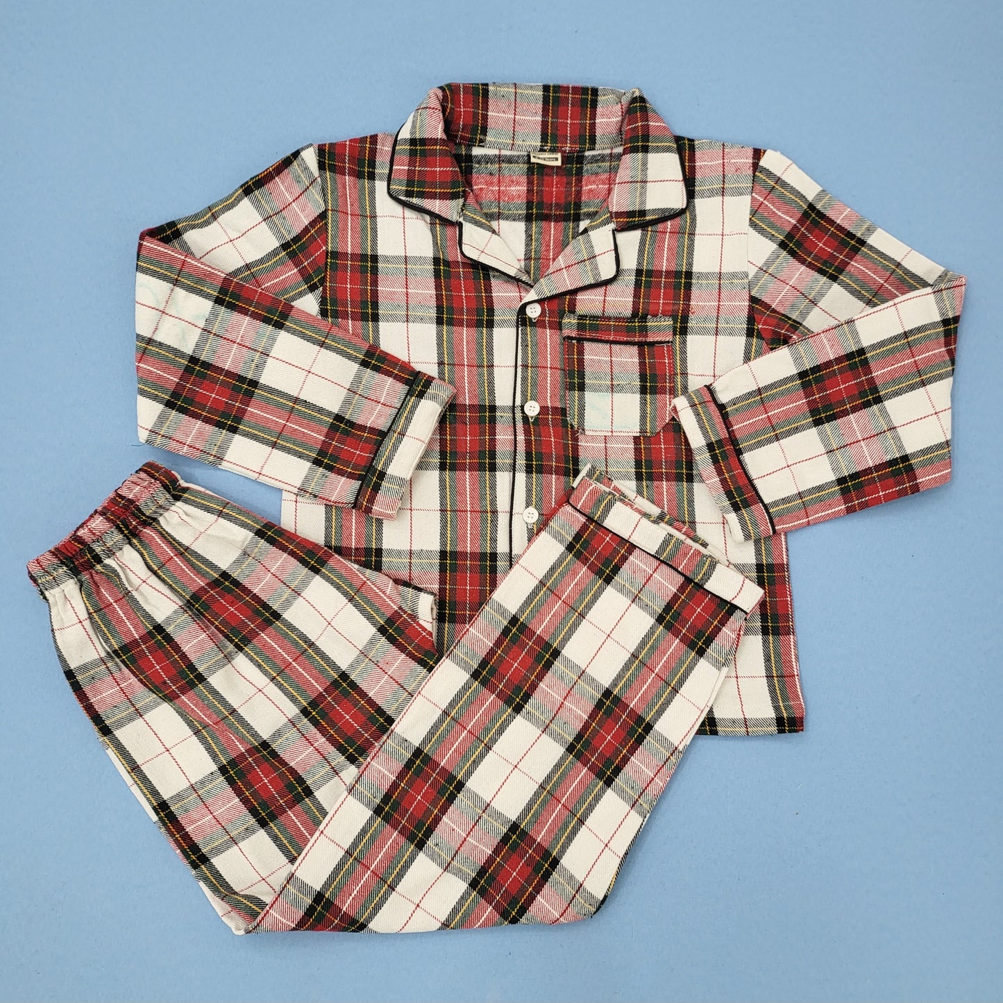 Red and Black Checkered Kids Flannel Winter Unisex Nightsuit Set