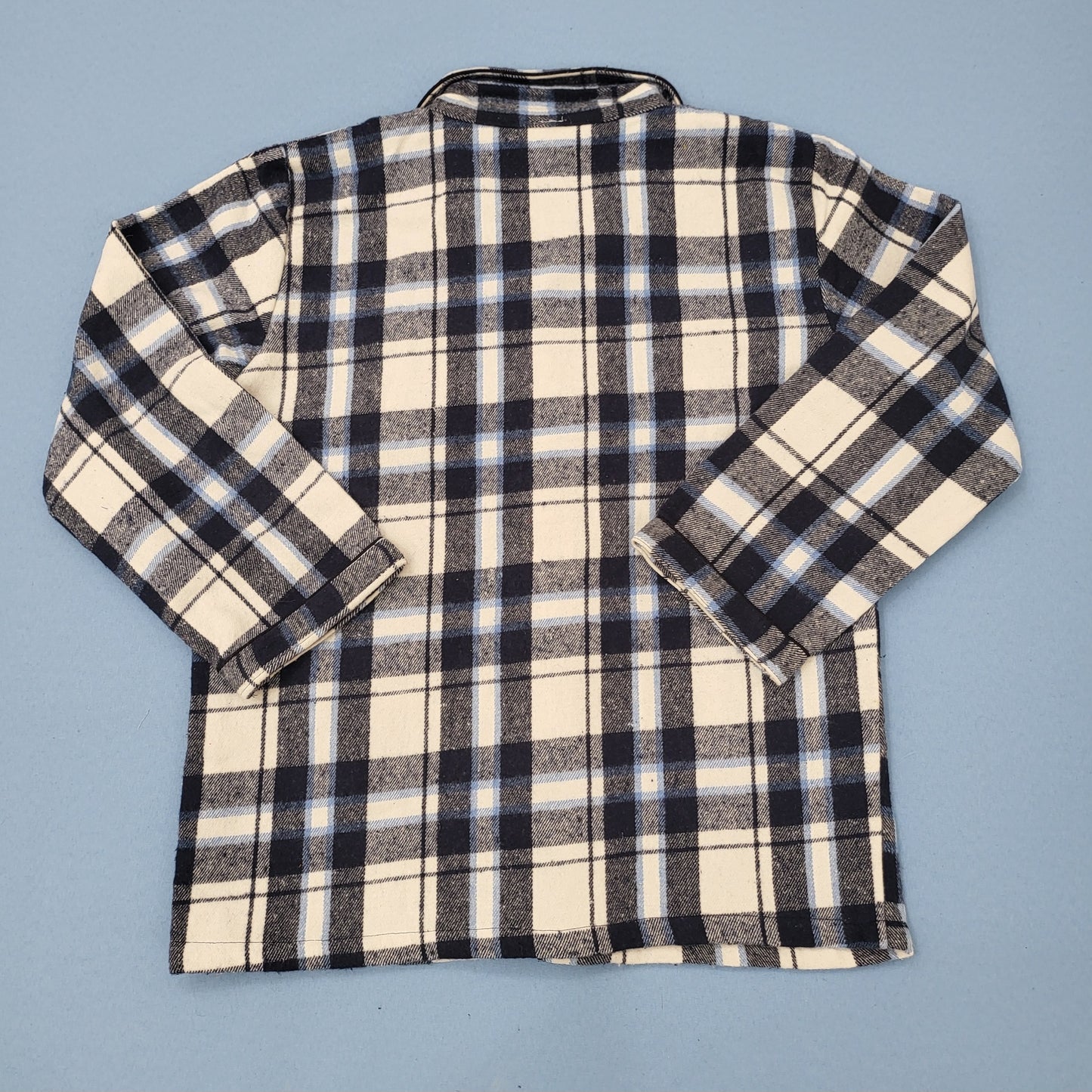 Blue and Black Checkered Kids Flannel Winter Unisex Nightsuit Set