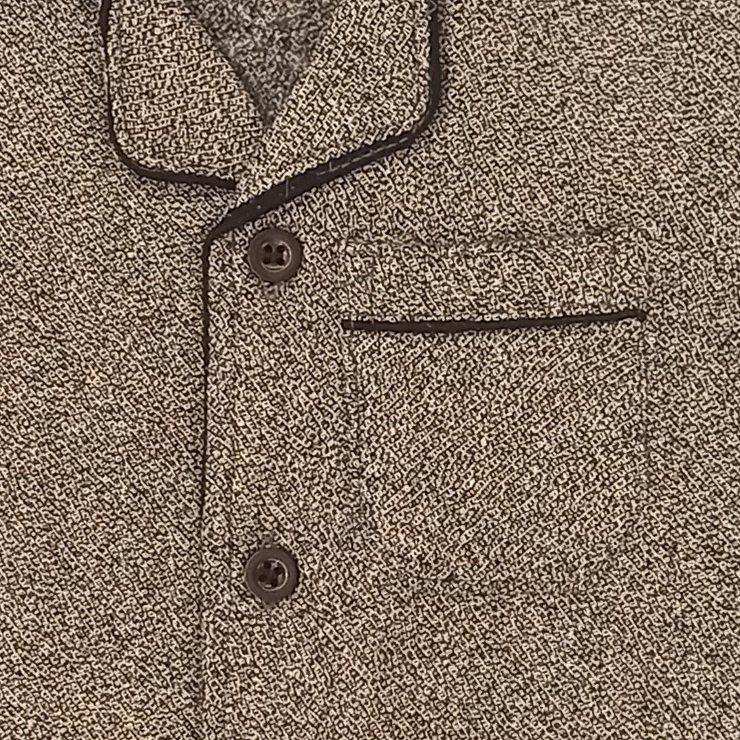 Grey Textured Kids Flannel Winter Unisex Nightsuit Set