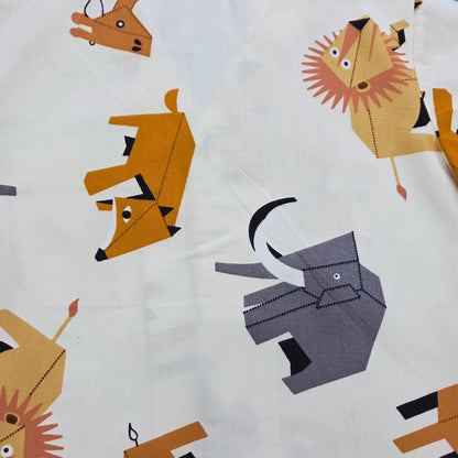 Pure Cotton White Safari Animal Print Unisex Nightsuit Set