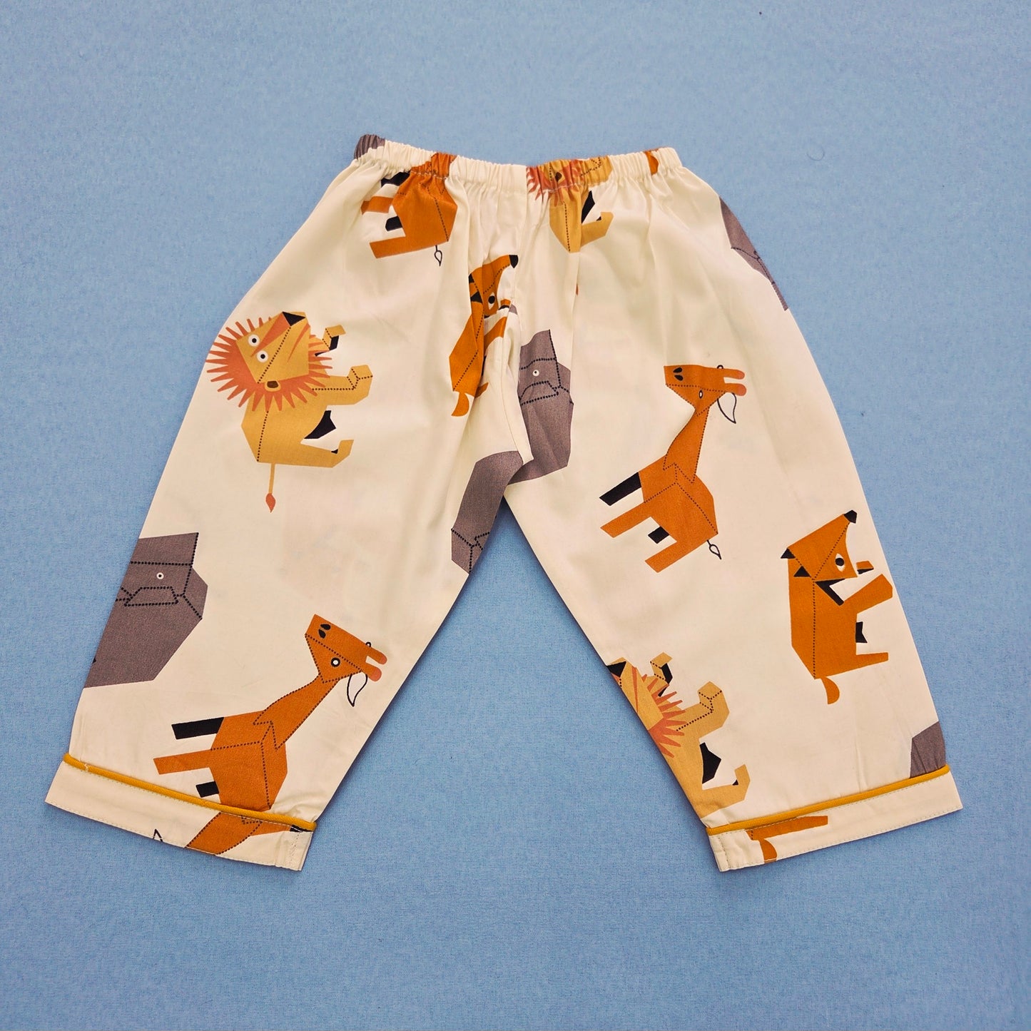 Pure Cotton White Safari Animal Print Unisex Nightsuit Set