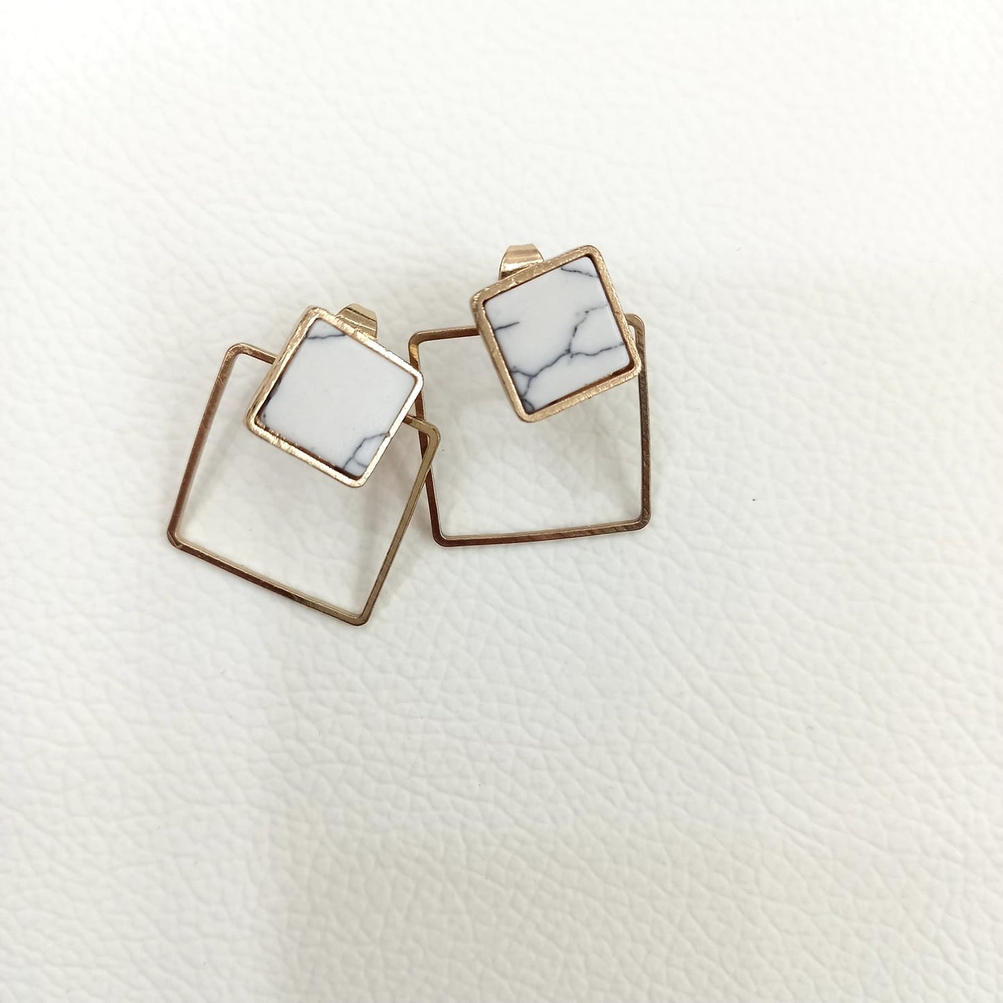 Geometric Marble Earings