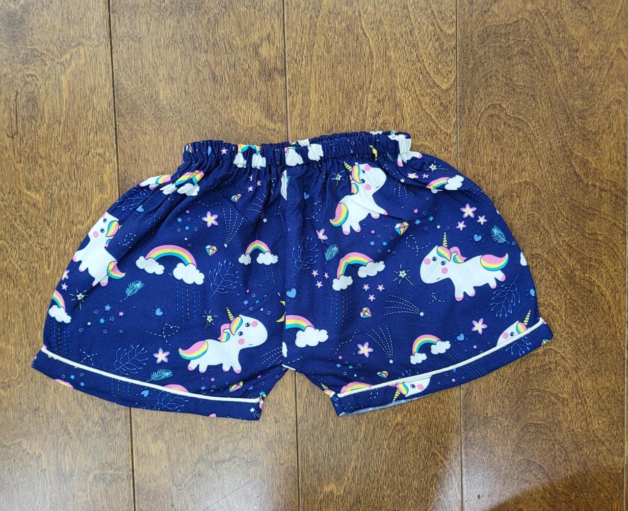 Freesia Array Unicorn Fantasy Unisex Kids Shorts Night Suit Set