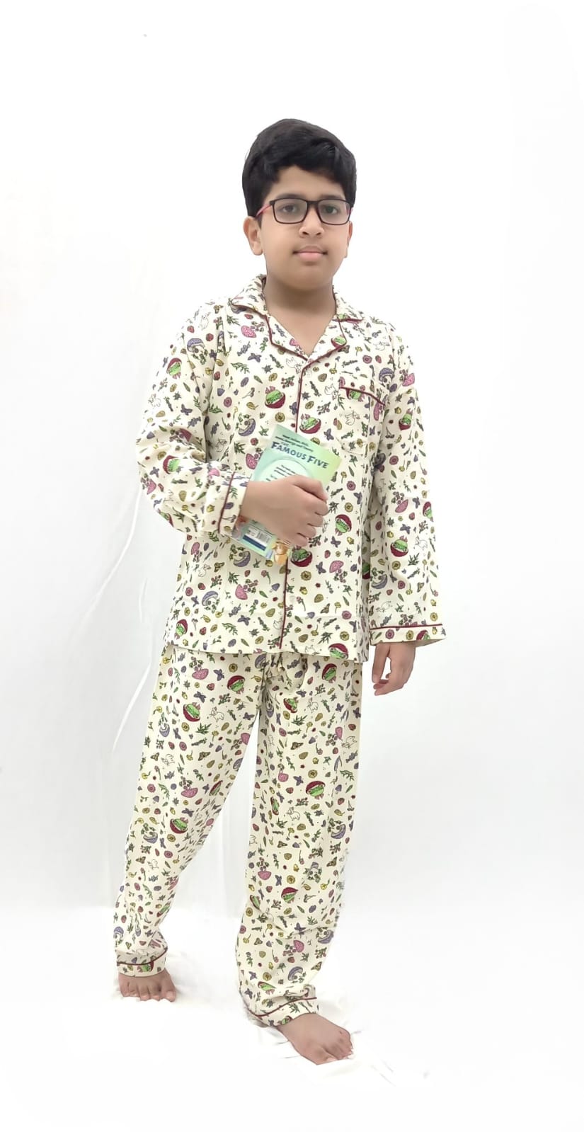 shop buy online Freesia Array Unisex Fruit Print Night Suit Set