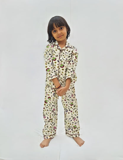 buy online Fruit Print Nightwear cotton for boys and girls