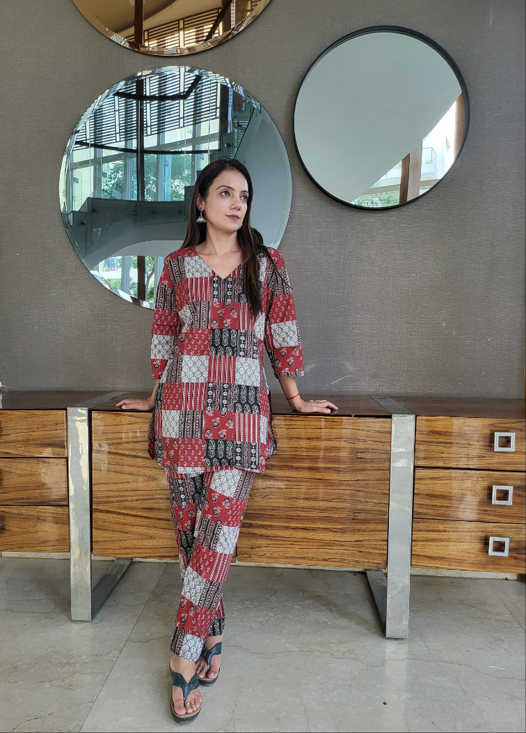 Timeless Ajrakh Loungewear Set for Women