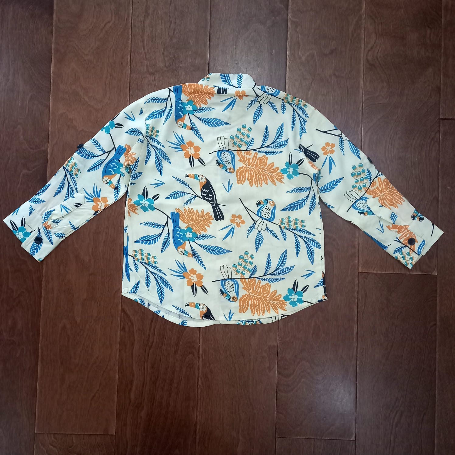 Parrot print shirt for young boys