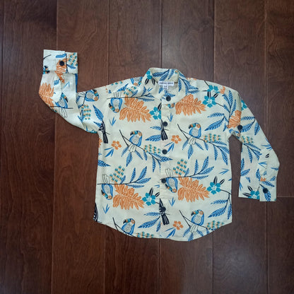 Freesia Array Tropical vibes Toucan print shirt