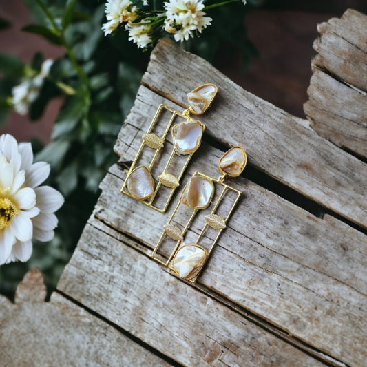 Brass and Stone Danglers