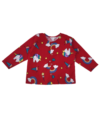 Unicorn Print Red color Cotton Infant Set