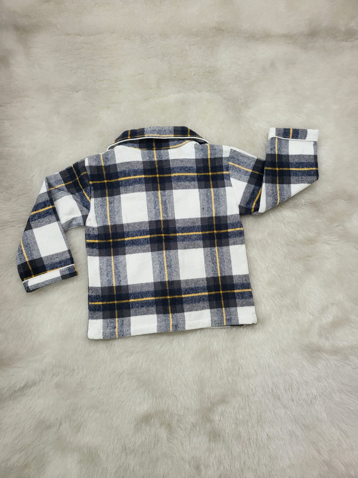 Cozy Yellow and Blue Checkered Pajama Set